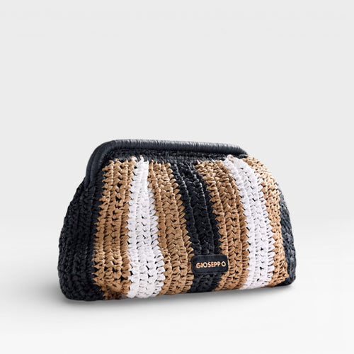 Bolso de Mano Trenzado Raya Matunda Negro - Gioseppo