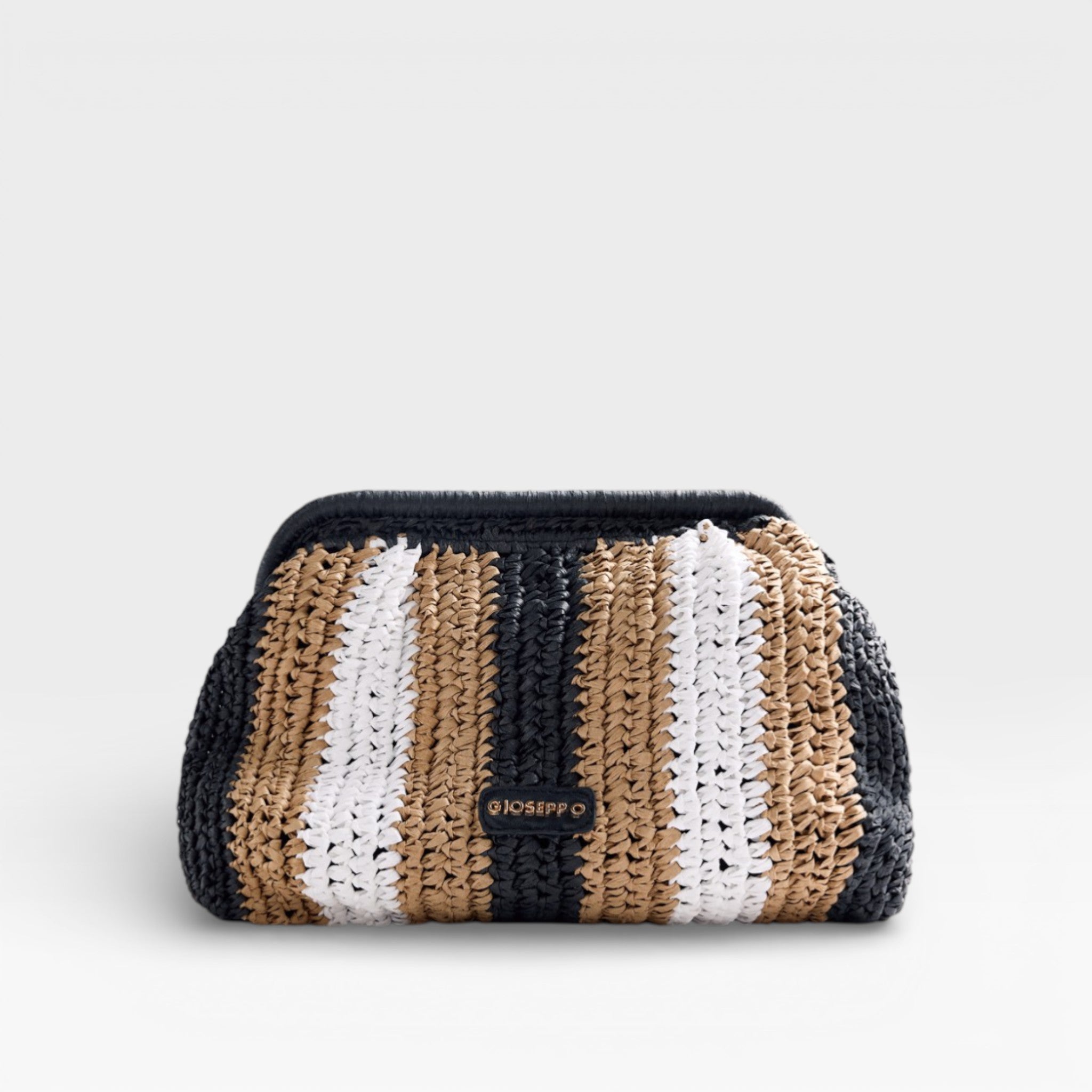 Bolso de Mano Trenzado Raya Matunda Negro - Gioseppo