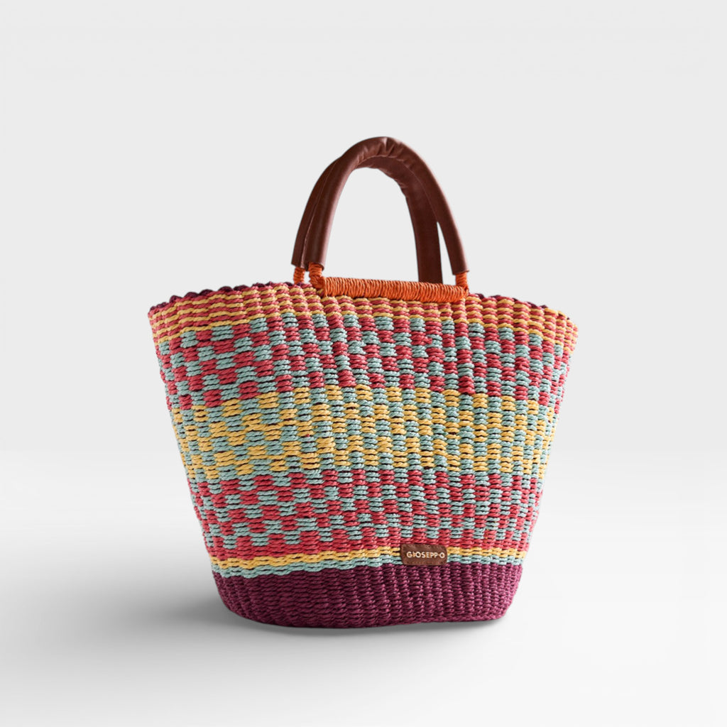 Bolso Capazo Estampado Pangani Burdeos - Gioseppo