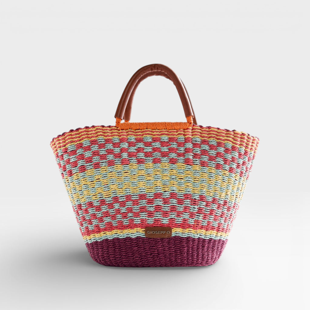 Bolso Capazo Estampado Pangani Burdeos - Gioseppo