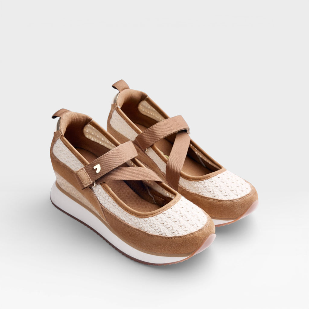 Zapatillas Abierta Piel y Crochet cuña Lipa - Gioseppo