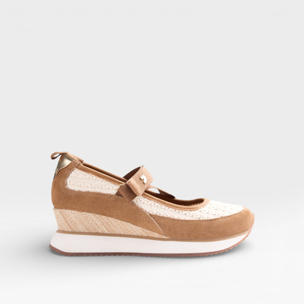 Zapatillas Abierta Piel y Crochet cuña Lipa - Gioseppo