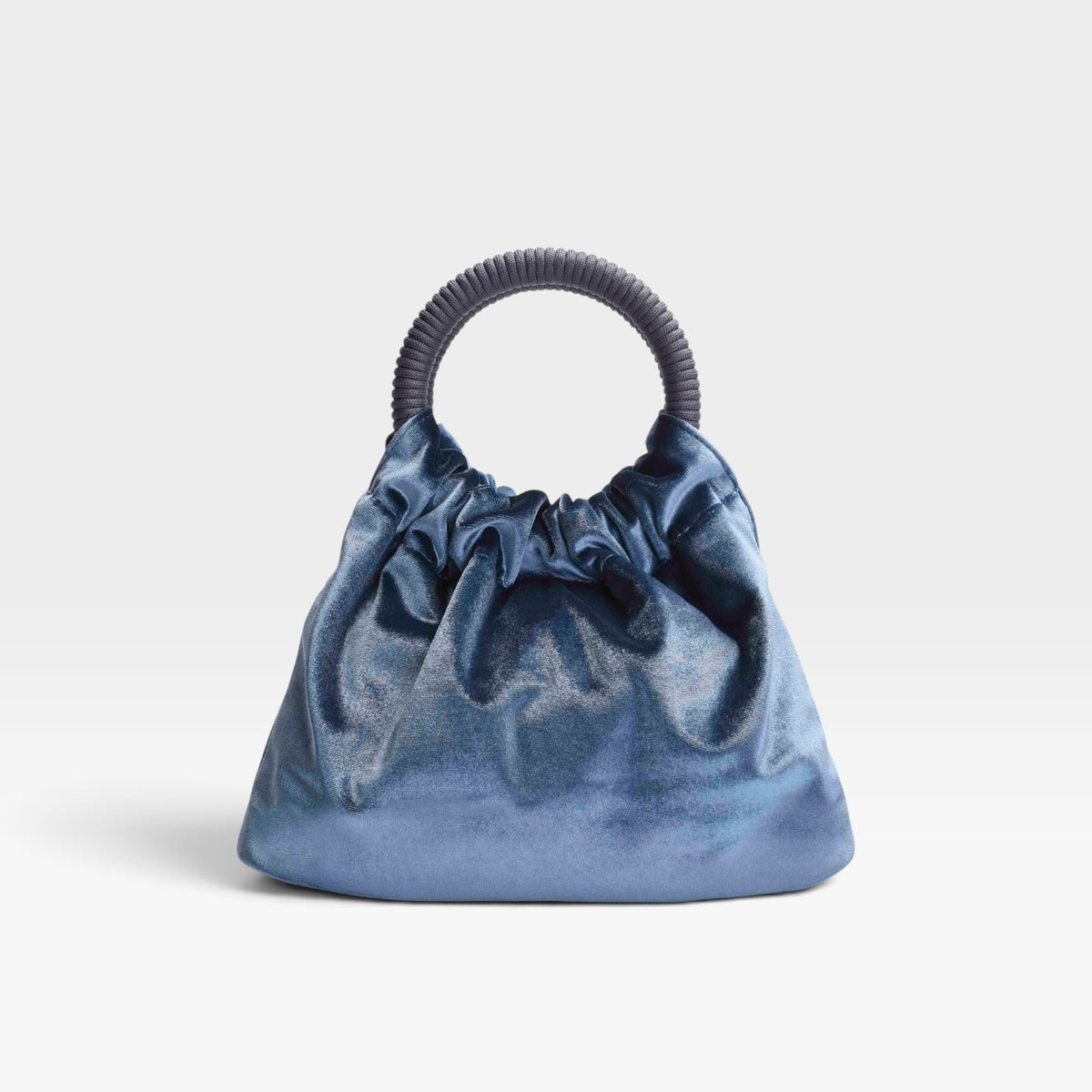 Bolso fiesta azul terciopelo asa fruncida - Azarey