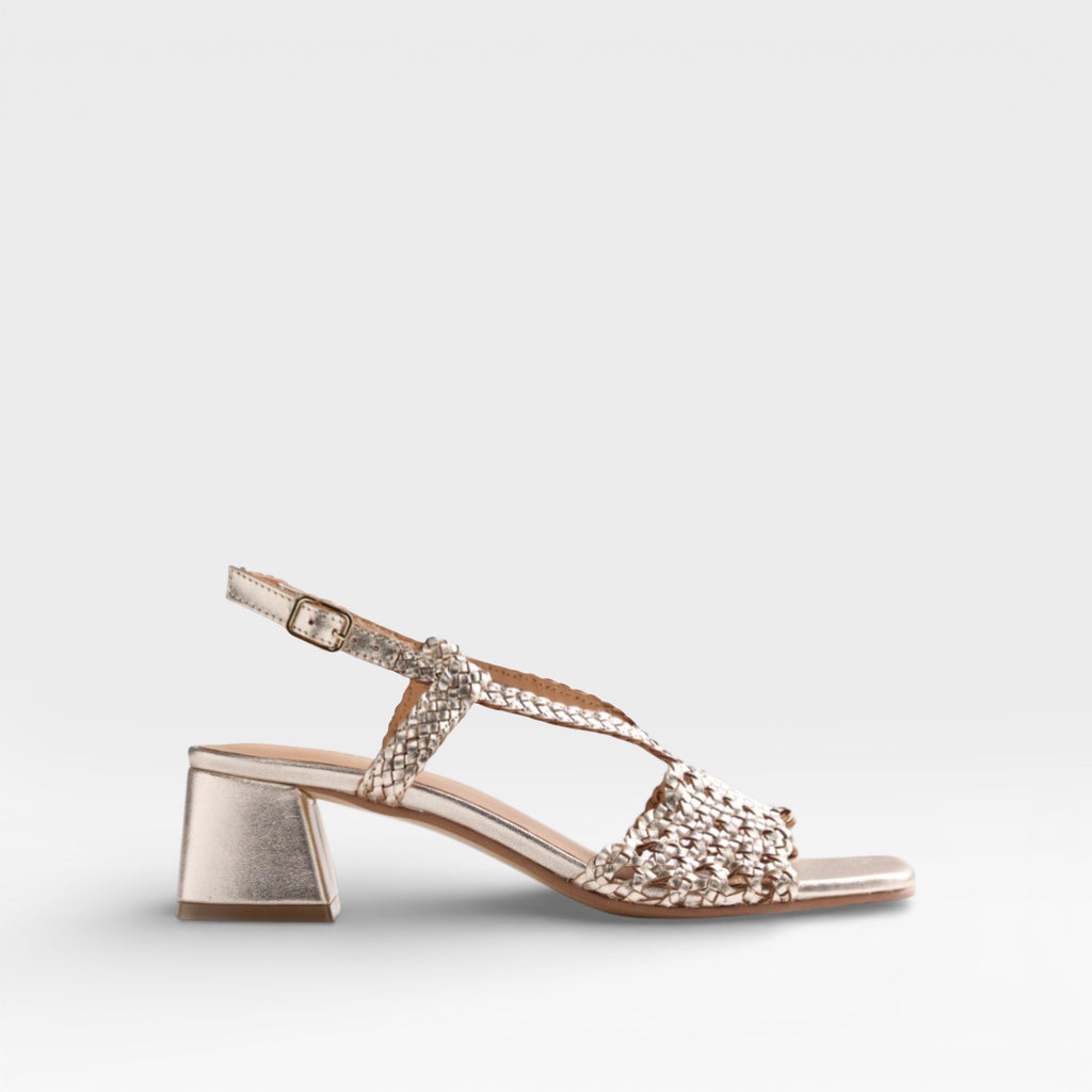 Sandalias Tacón Piel Trenzada Brillo Blissfield - Gioseppo