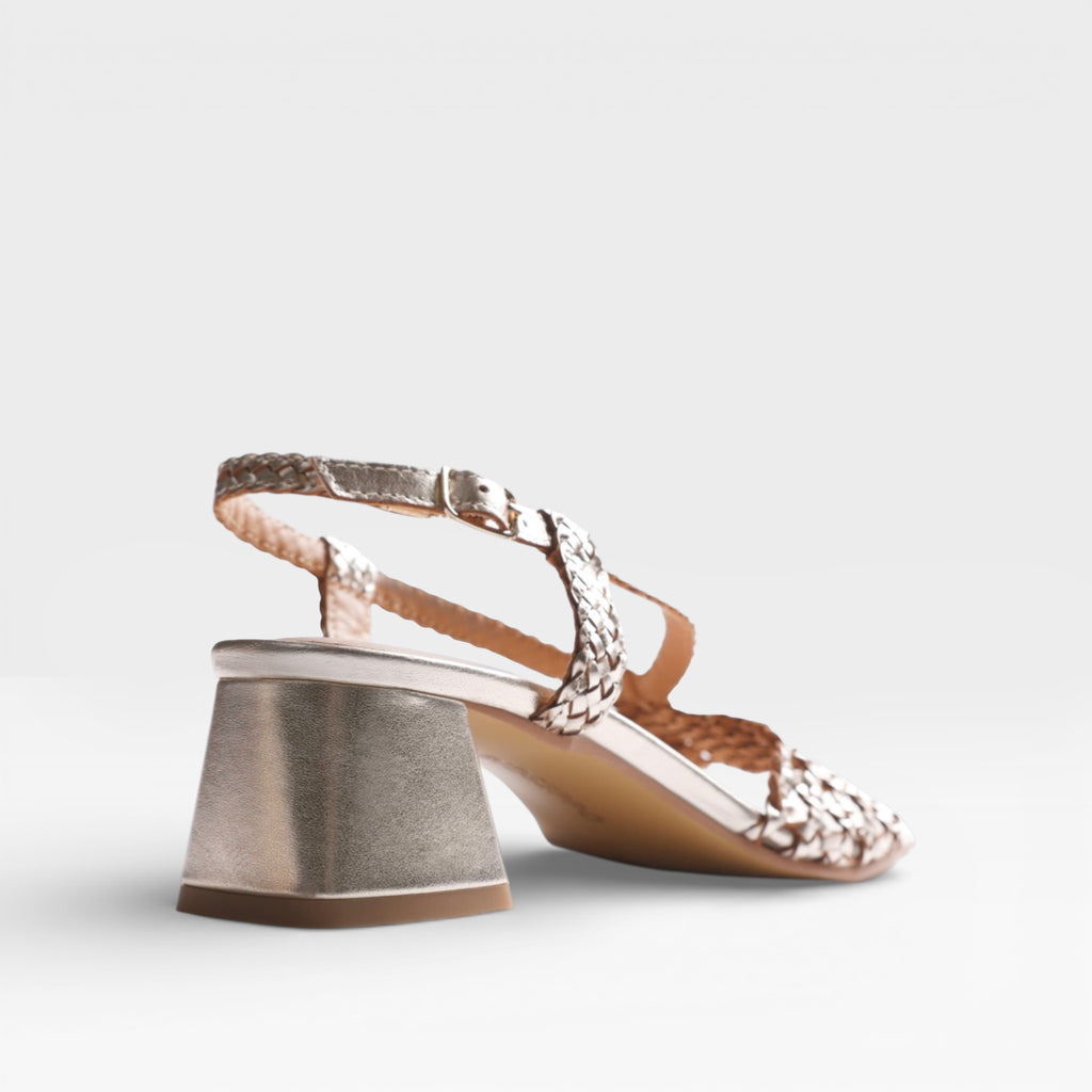 Sandalias Tacón Piel Trenzada Brillo Blissfield - Gioseppo