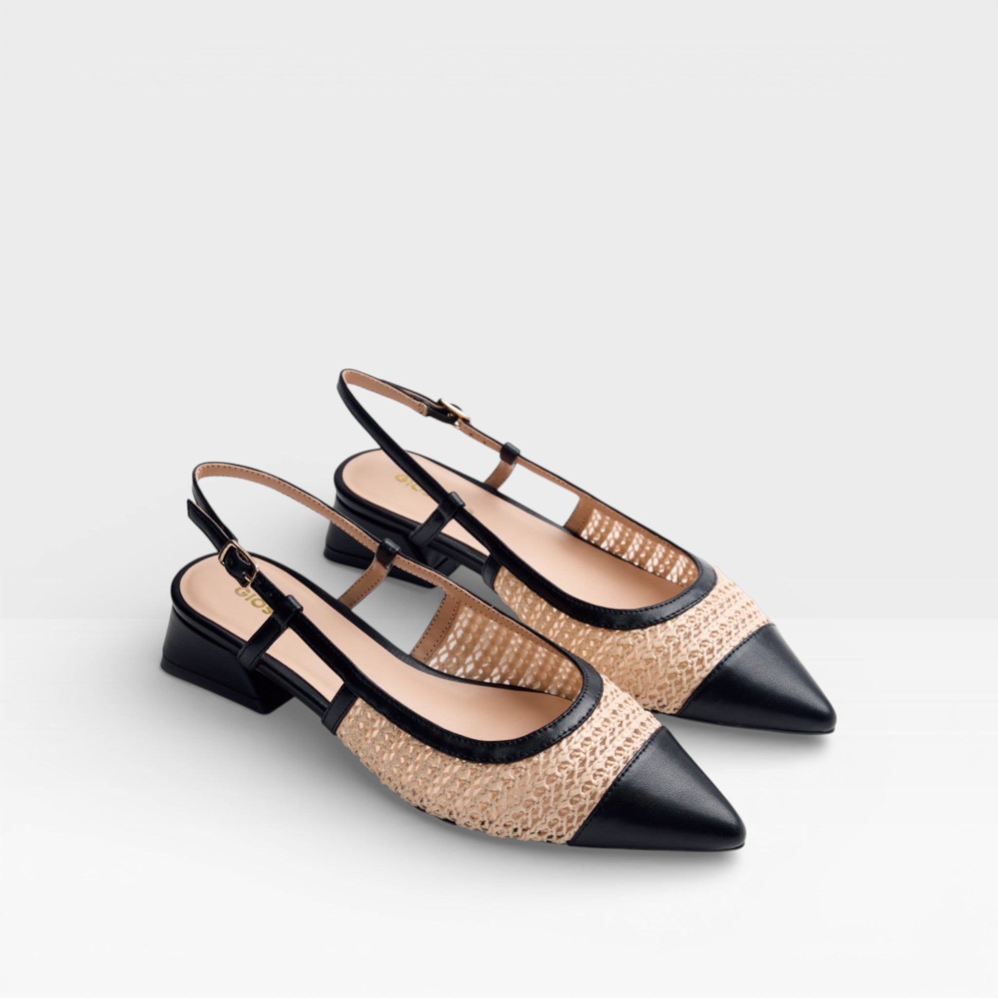 Zapatos tacón destalonados rafia Lamu Negro - Gioseppo