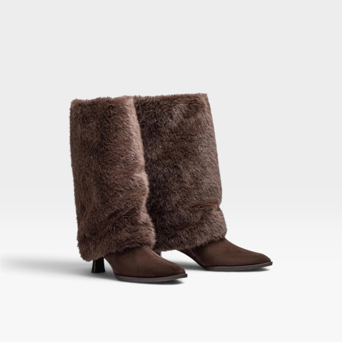 Bota de serraje con caña de pelo - Unisa
