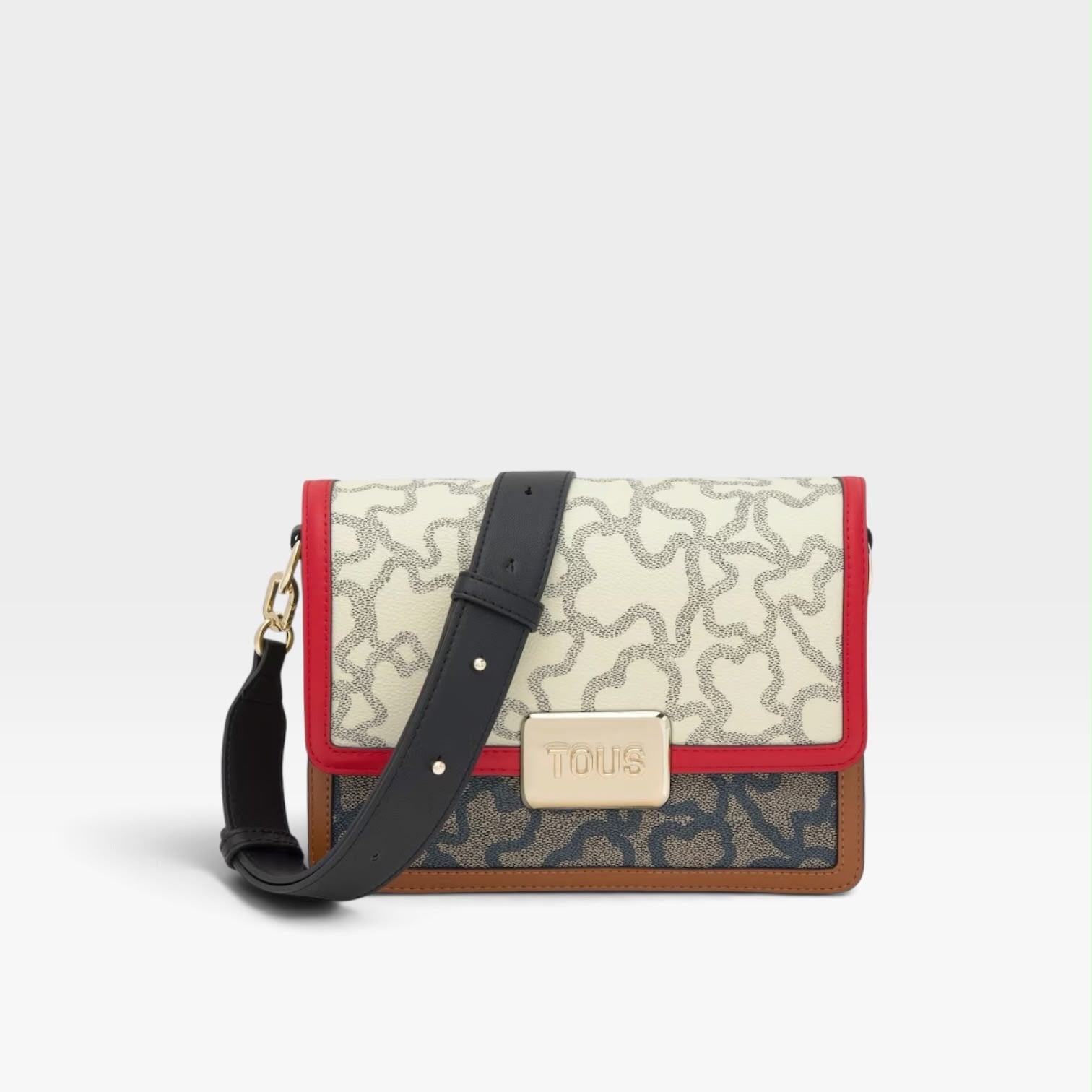 Bandolera mediana beige y negra Kaos Icon - Tous