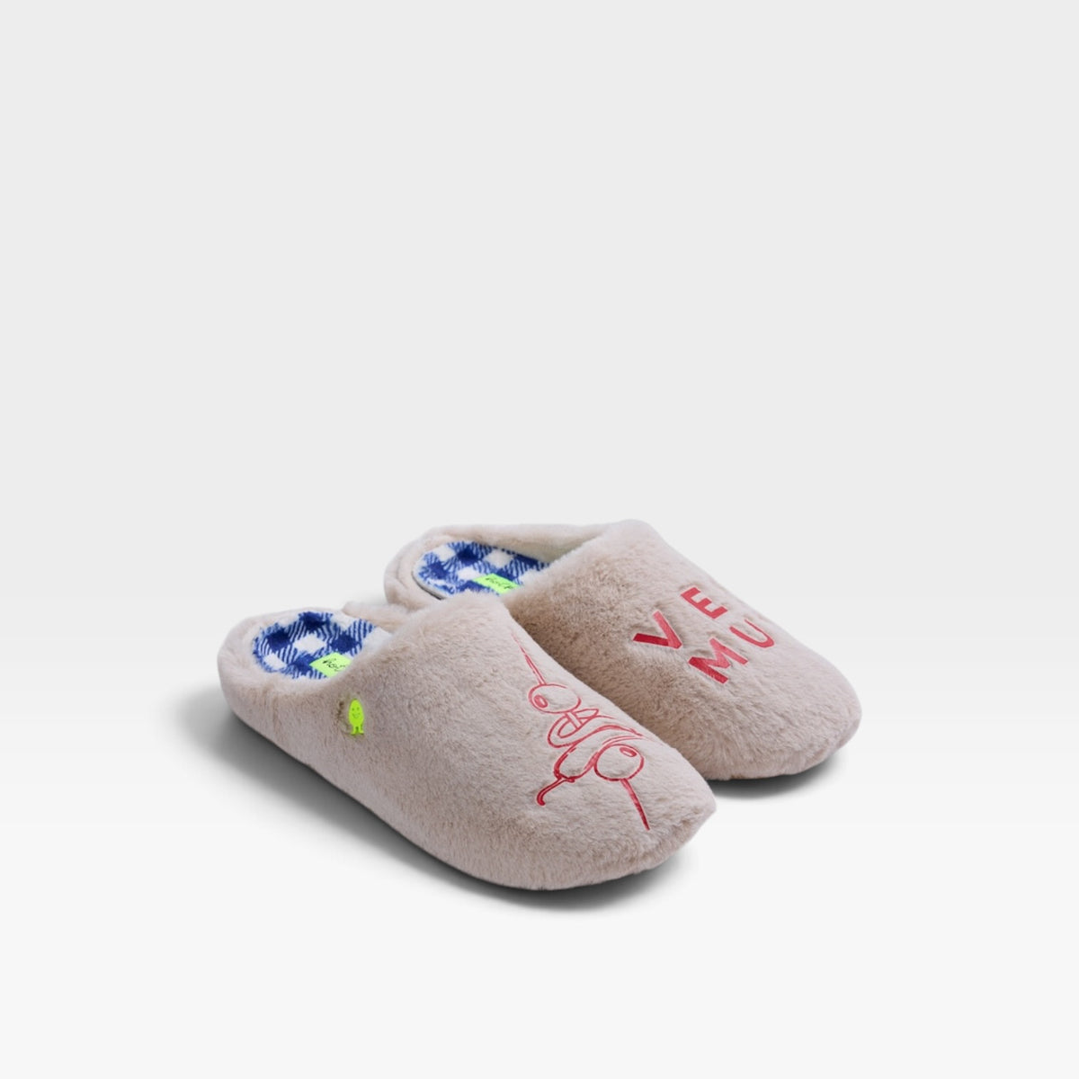 Zapatillas de casa de pelo con texto - Hot Potatoes