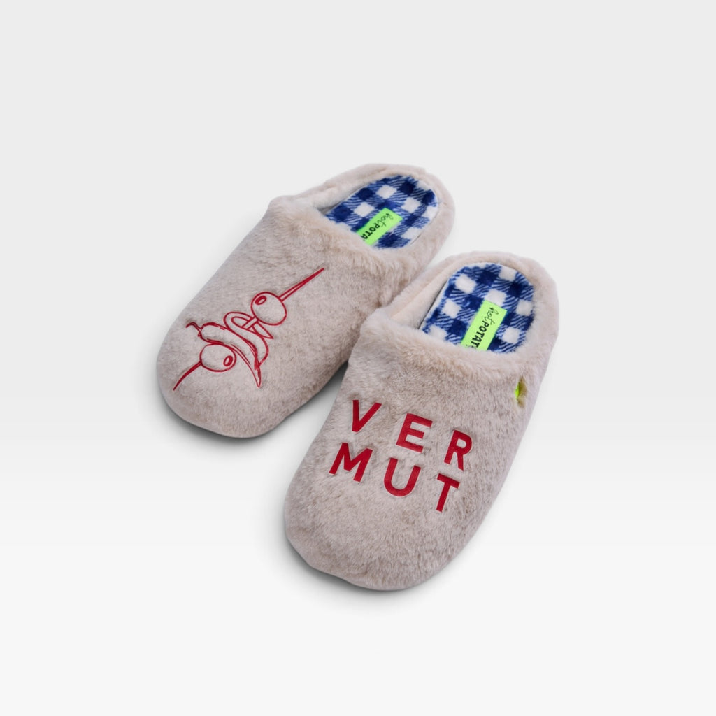 Zapatillas de casa de pelo con texto - Hot Potatoes