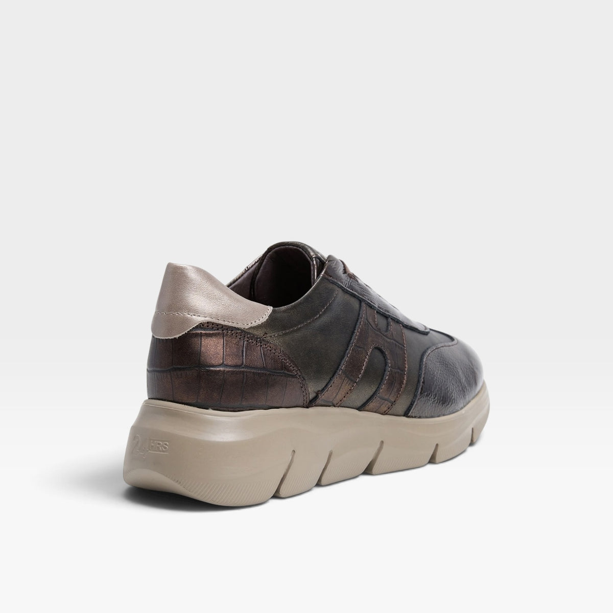Sneaker piel combinada cierre elástico - 24 horas