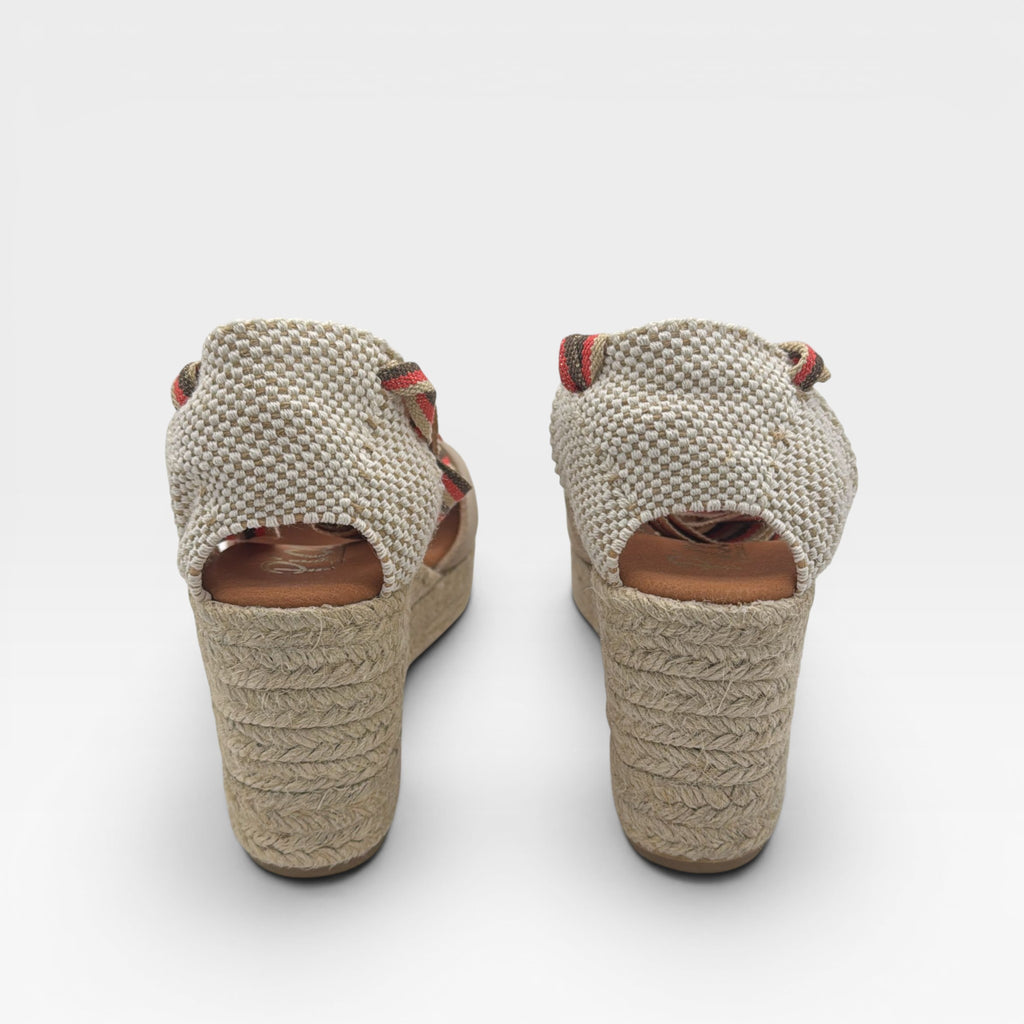 Cuña Serraje beige pados Lurex - Picón
