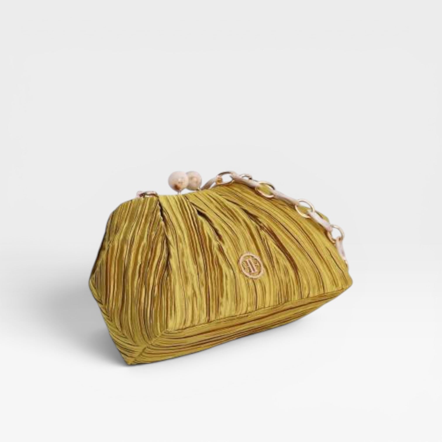 Bolso de mano fiesta plisado dorado- Eferri