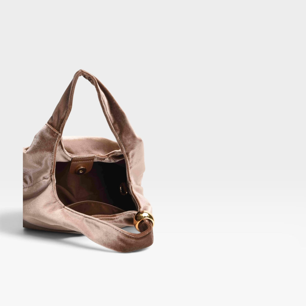 Bolso fiesta taupe terciopelo hombro cadena - Azarey