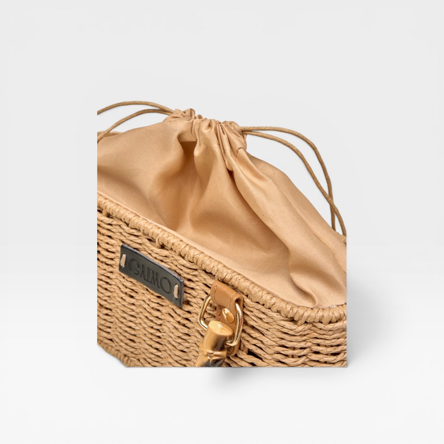 Bolso bandolera mini rígido box beige- Gaimo