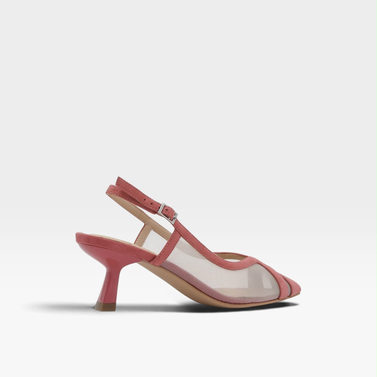 Sandalias de tacón coral con rejilla - Azarey