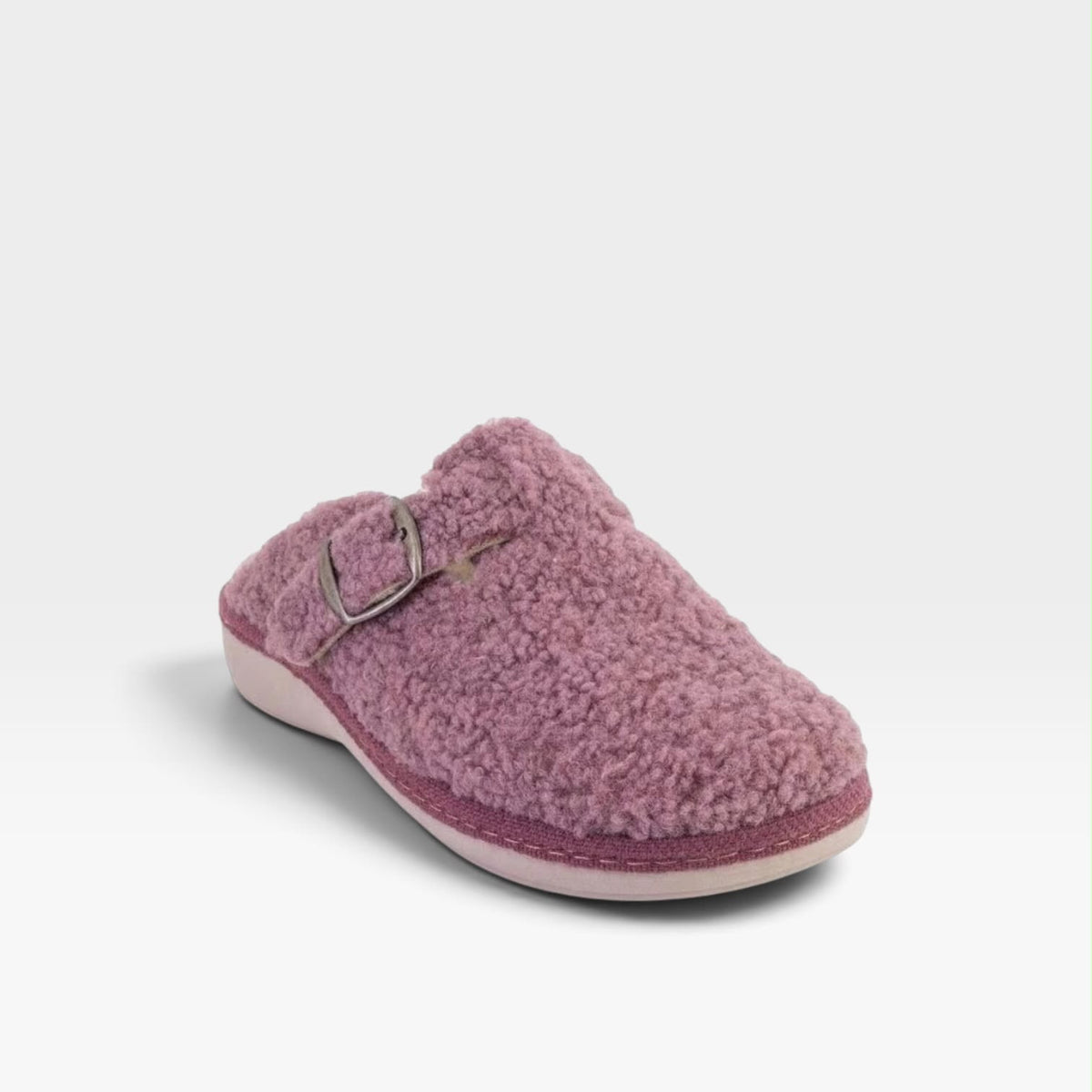 Zapatillas de casa con hebilla lateral malva - Salvi