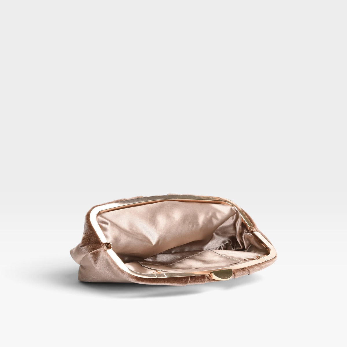 Clutch Taupe de terciopelo fruncido fiesta cadena - Azarey