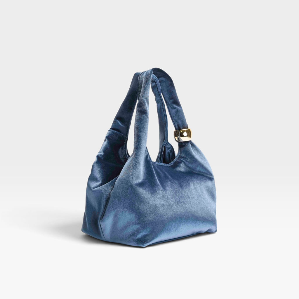 Bolso fiesta azul terciopelo hombro cadena - Azarey