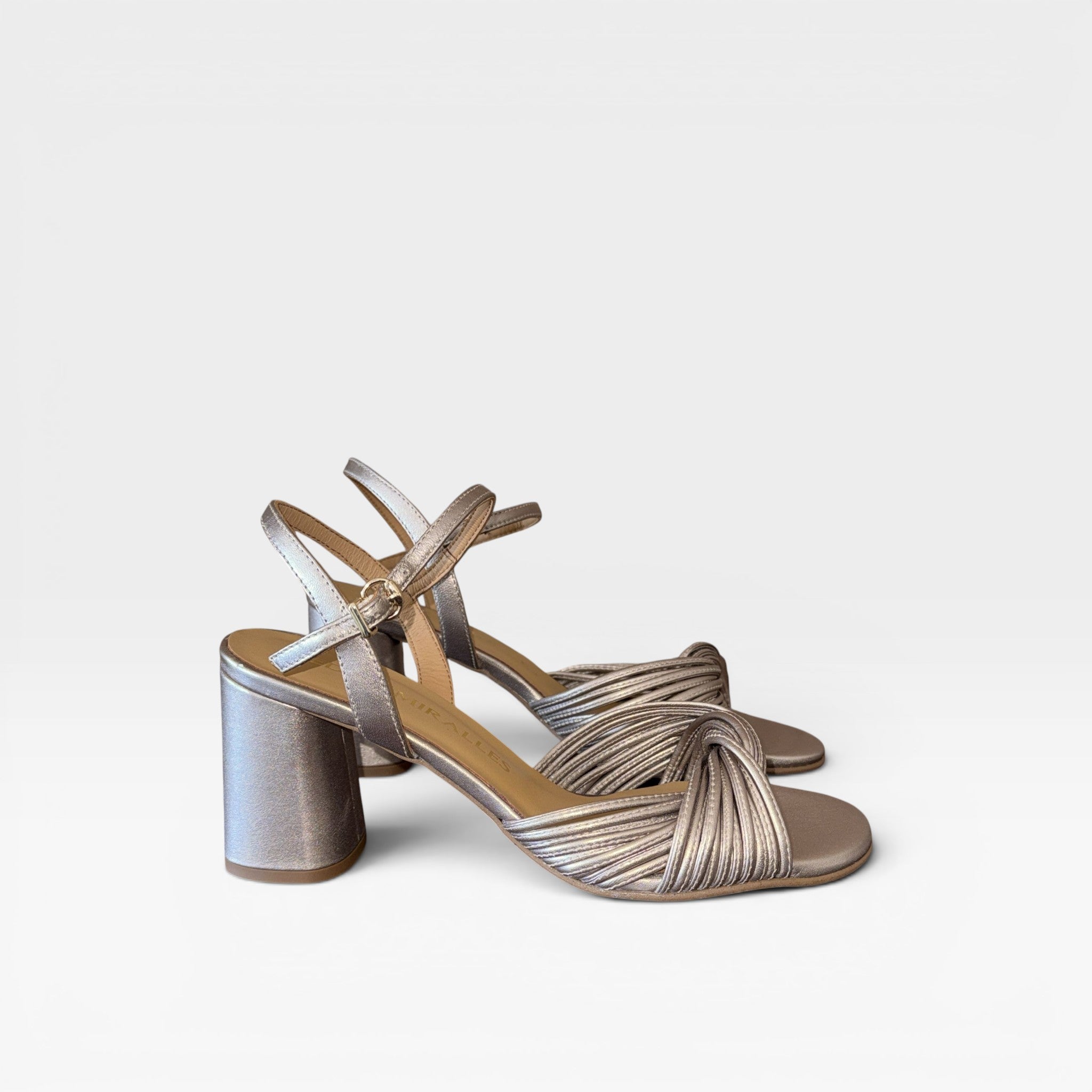 Sandalias Tacón Napa Metal Humo 18245  - Pedro Miralles