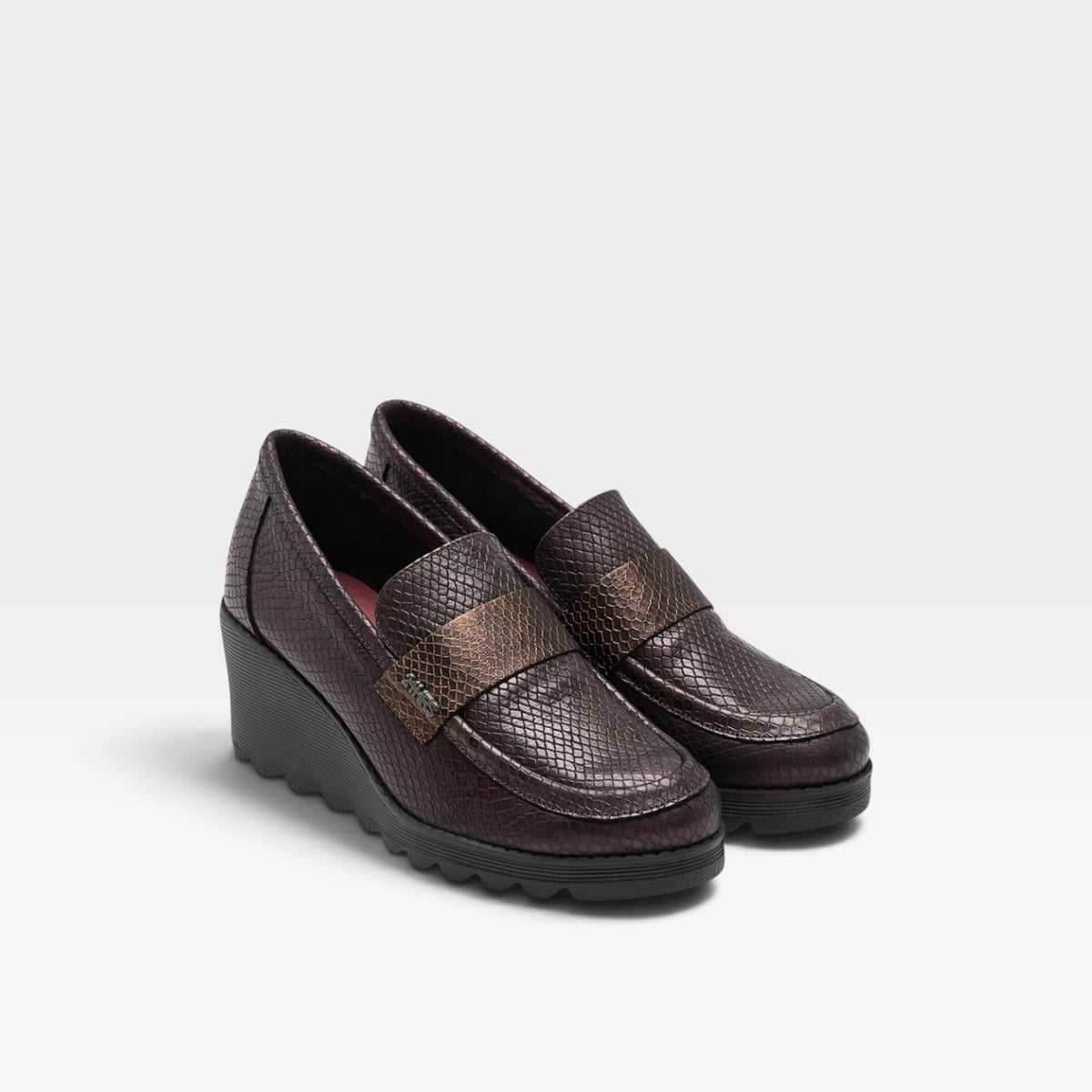 Mocasín plataforma mujer piel combinada - 24 horas