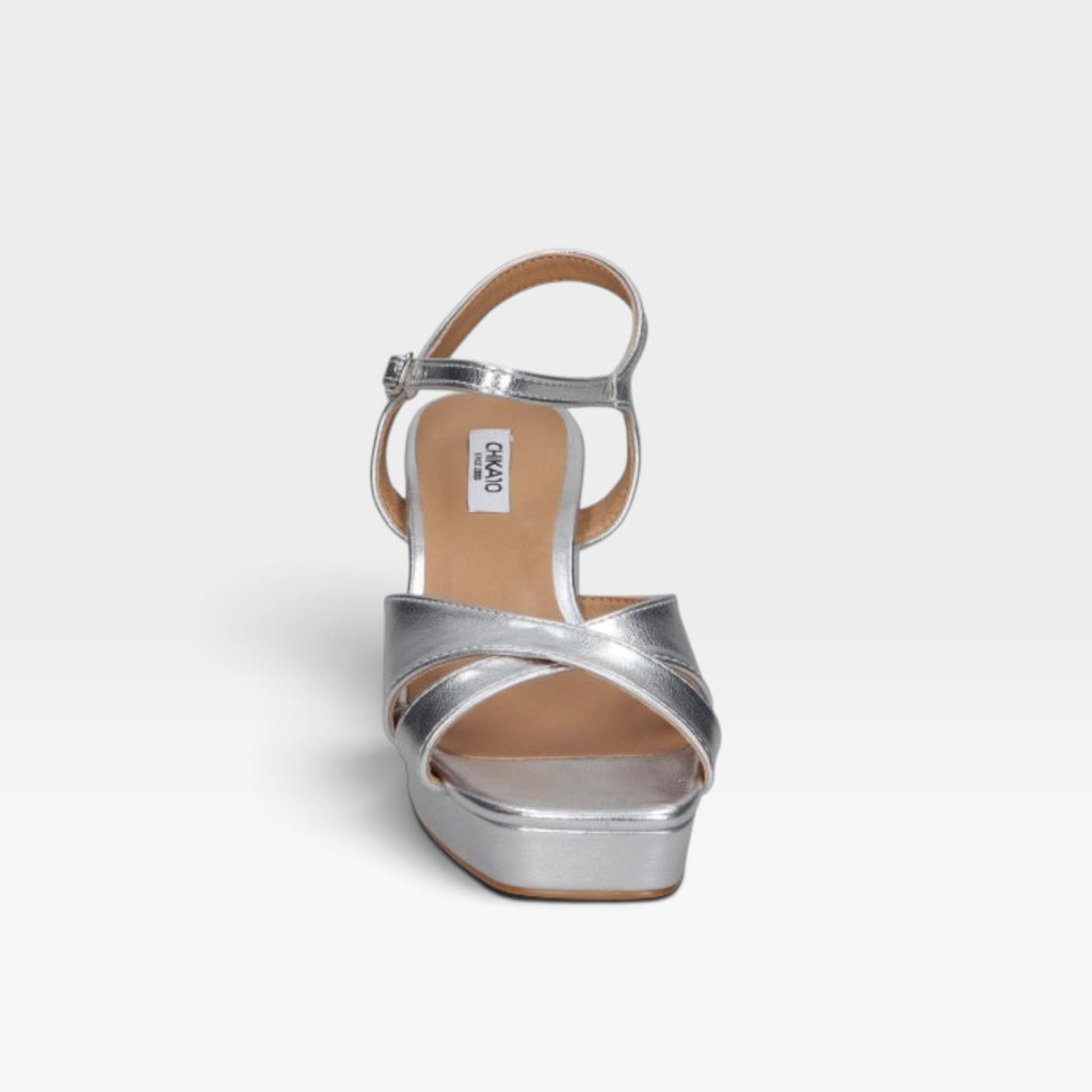 Sandalias tacón Flora 25 plata - Chika 10