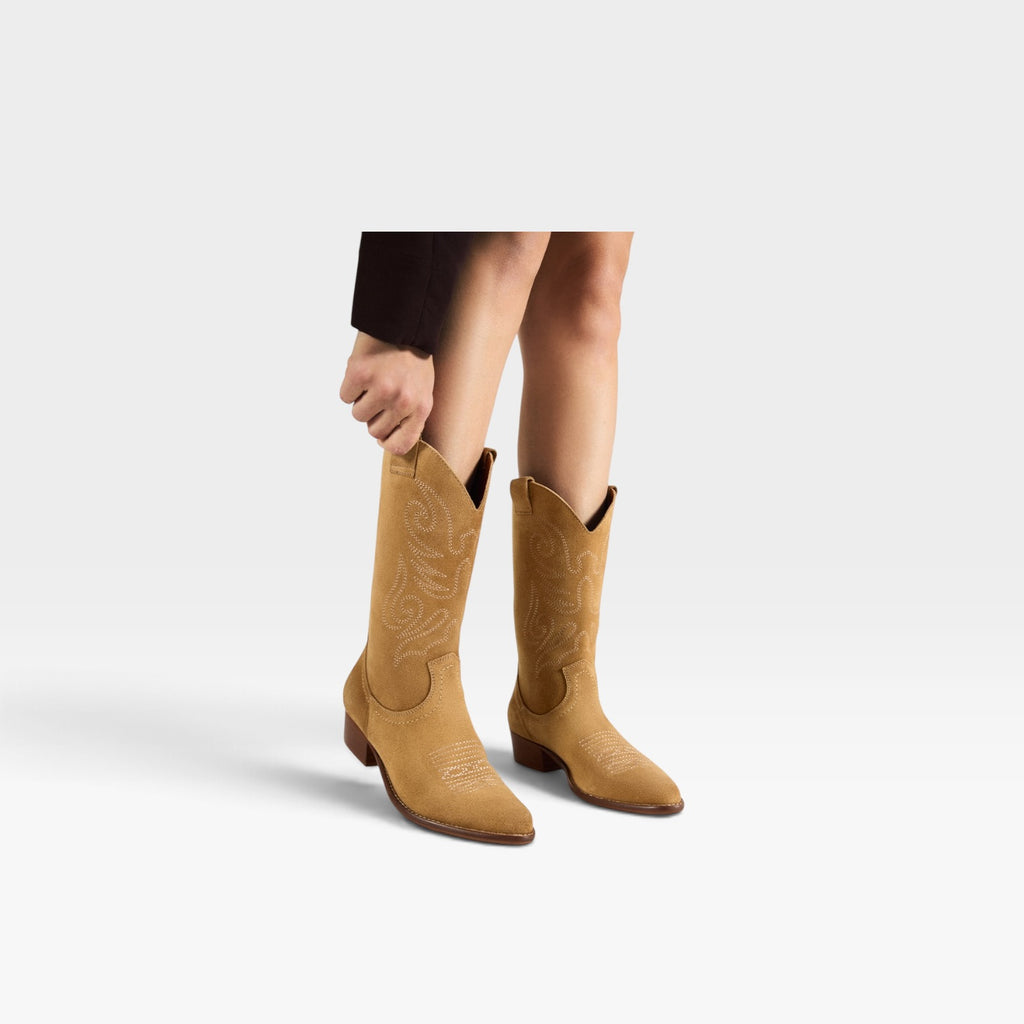 Bota Jandra camel bordado - Bryan Stepwise