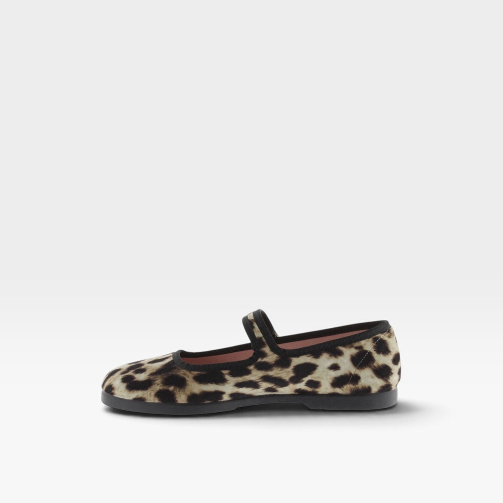 Bailarina terciopelo animal print & hebilla - Victoria