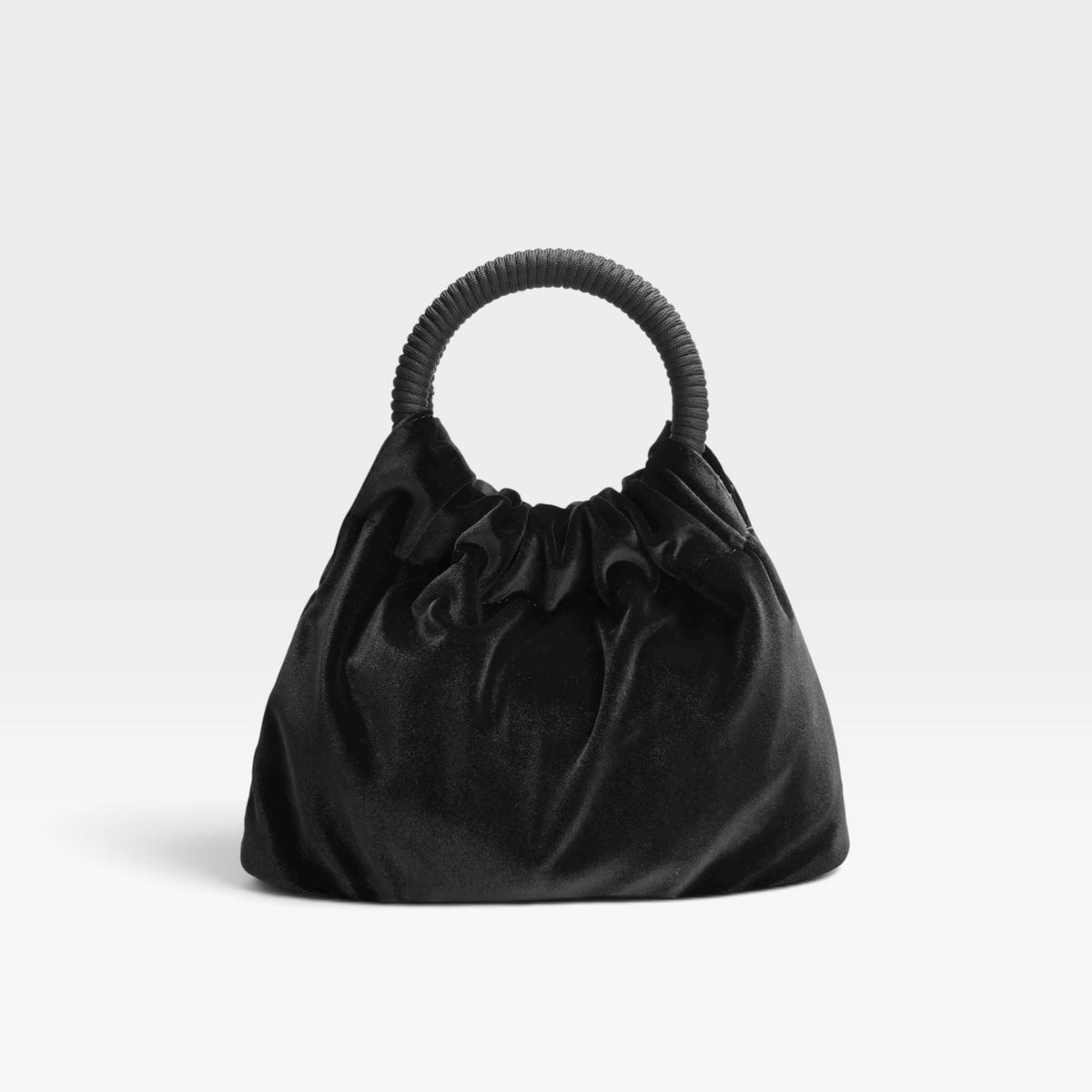 Bolso fiesta negro terciopelo asa fruncida - Azarey