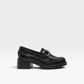 Mocasín piel estribo metálico negro - 24 horas