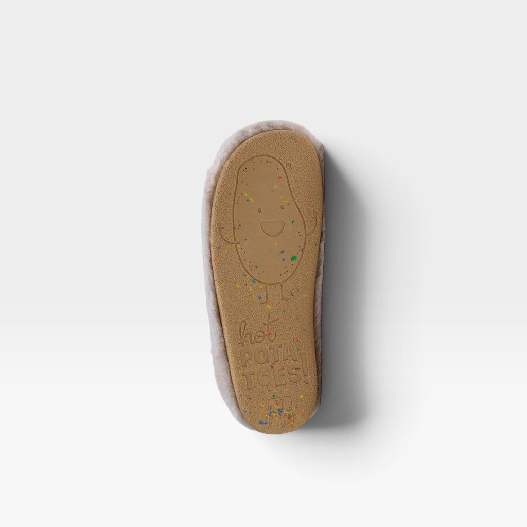 Zapatillas de casa de pelo con texto - Hot Potatoes