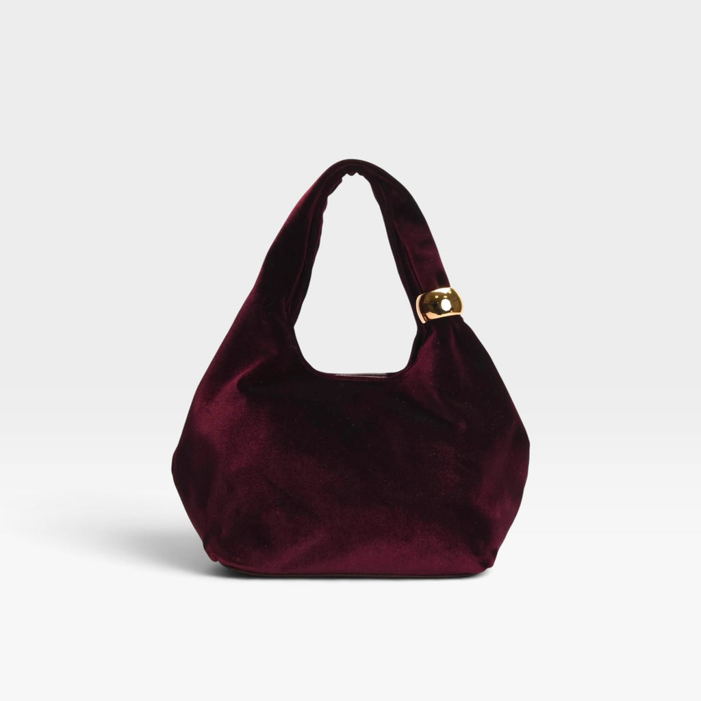 Bolso fiesta burdeos terciopelo hombro cadena - Azarey