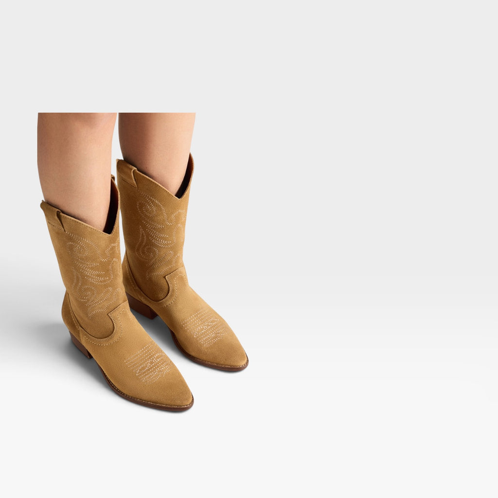 Bota Jandra camel bordado - Bryan Stepwise