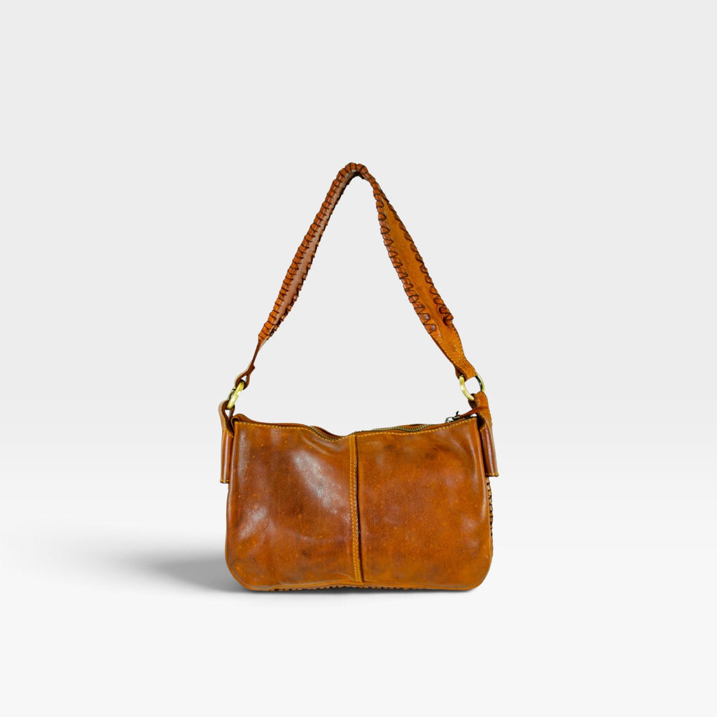 Bolso piel trenzada marrón - The Twins