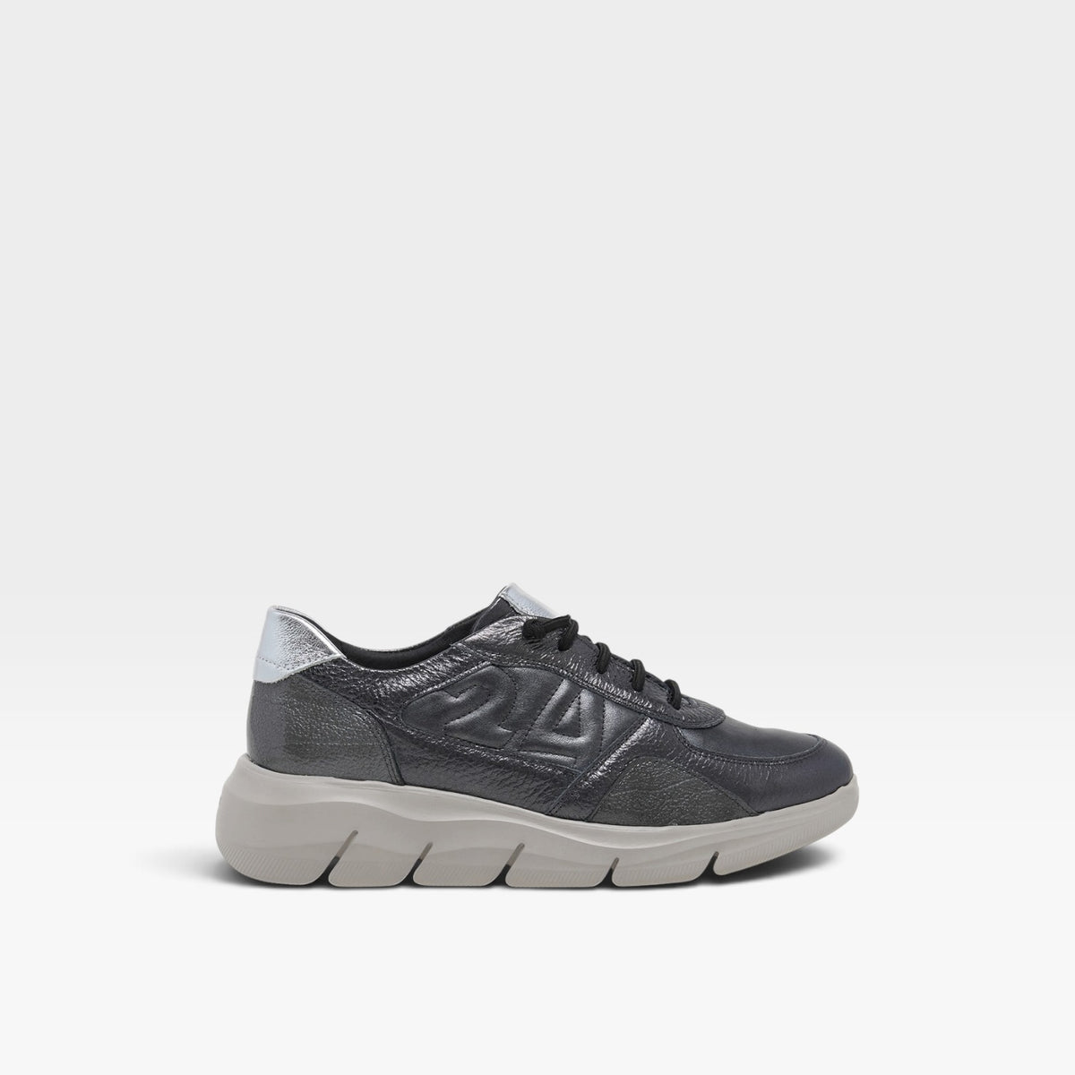 Sneaker piel metalizada cordón elástico - 24 horas