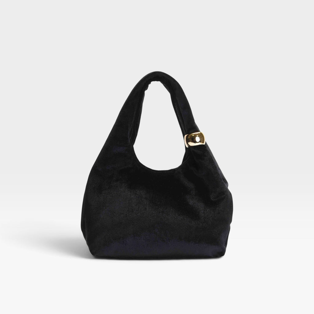 Bolso fiesta negro terciopelo hombro cadena - Azarey