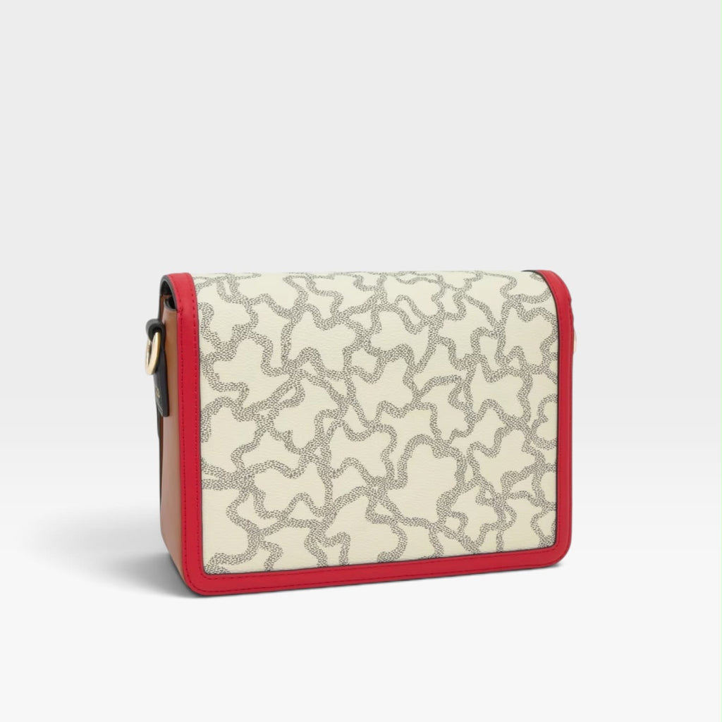 Bandolera mediana beige y negra Kaos Icon - Tous