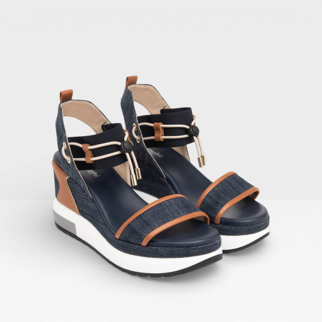 Sandalia Donna in Tessuto e pelle - Nero Giardini