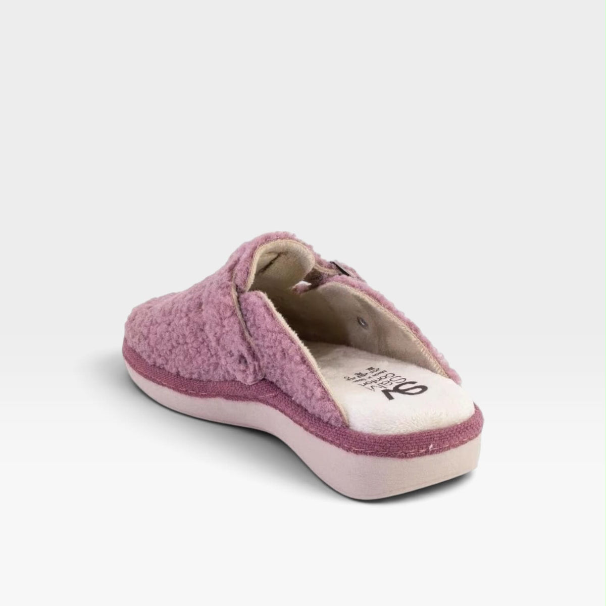 Zapatillas de casa con hebilla lateral malva - Salvi