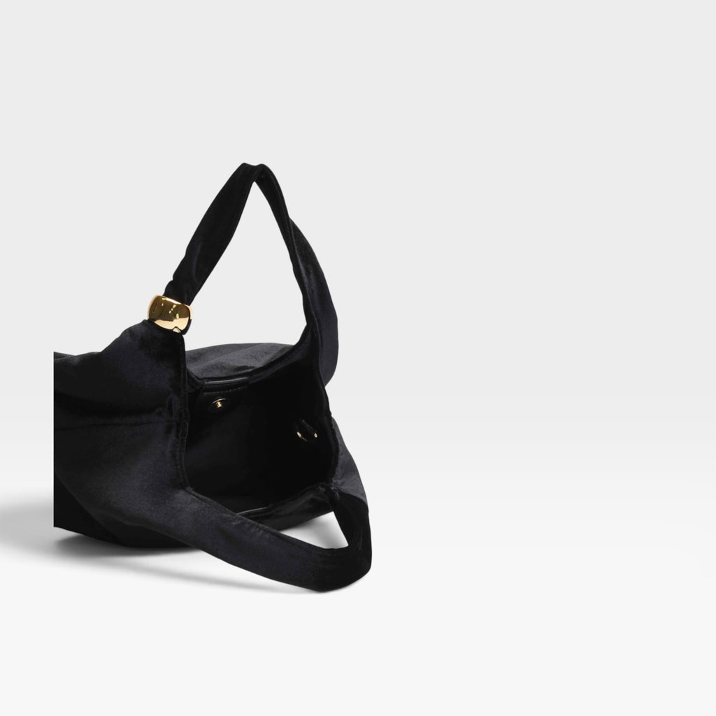 Bolso fiesta negro terciopelo hombro cadena - Azarey