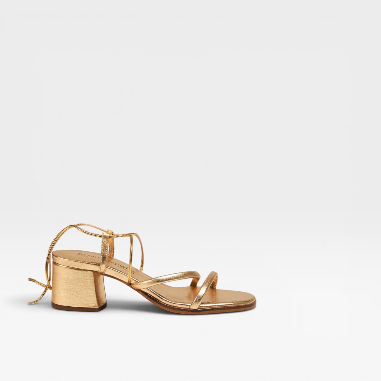 Sandalias de tacón de mujer con tiras Oro - Bryan Stepwise