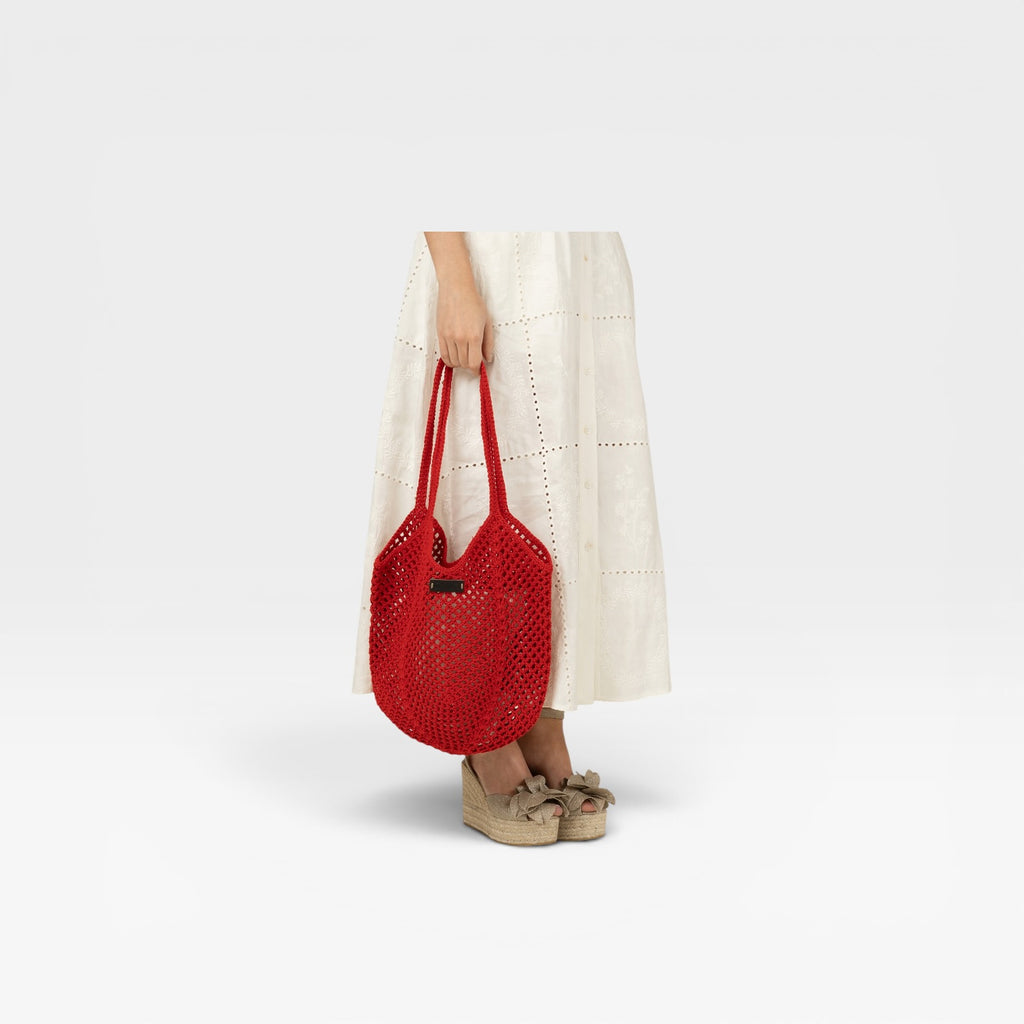 GANCHO ROJO Bolso shopper de crochet para mujer- GAIMO