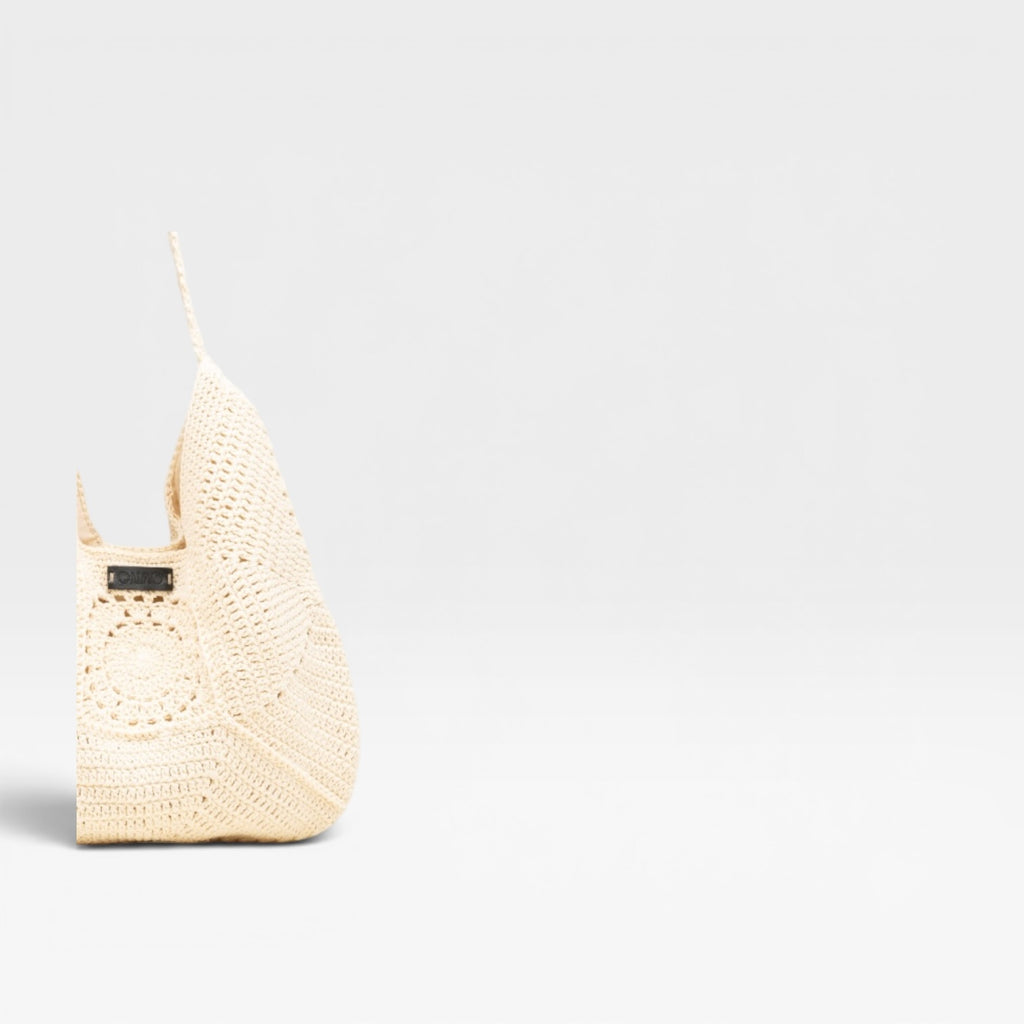 SUNDAY BLANCO Bolso shopper de crochet para mujer- GAIMO