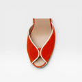 Sandalias de cuña de cuero sin talón RIBY RED- GAIMO