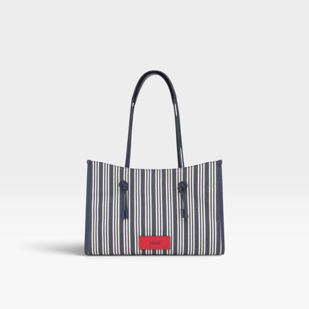Bolso shopper grande de Jacquard azul marino summer holidays - Tous
