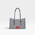 Bolso shopper grande de Jacquard azul marino summer holidays - Tous