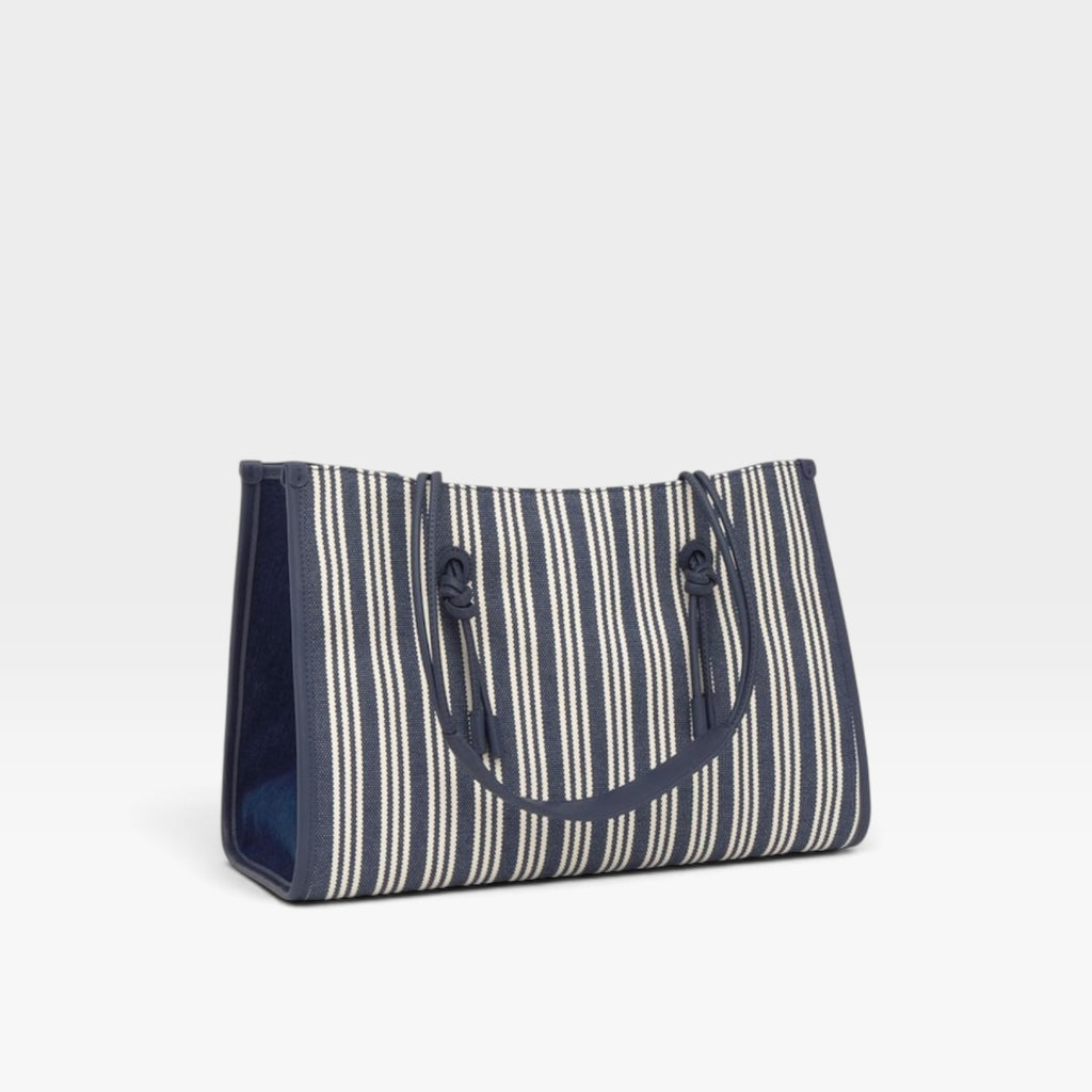 Bolso shopper grande de Jacquard azul marino summer holidays - Tous