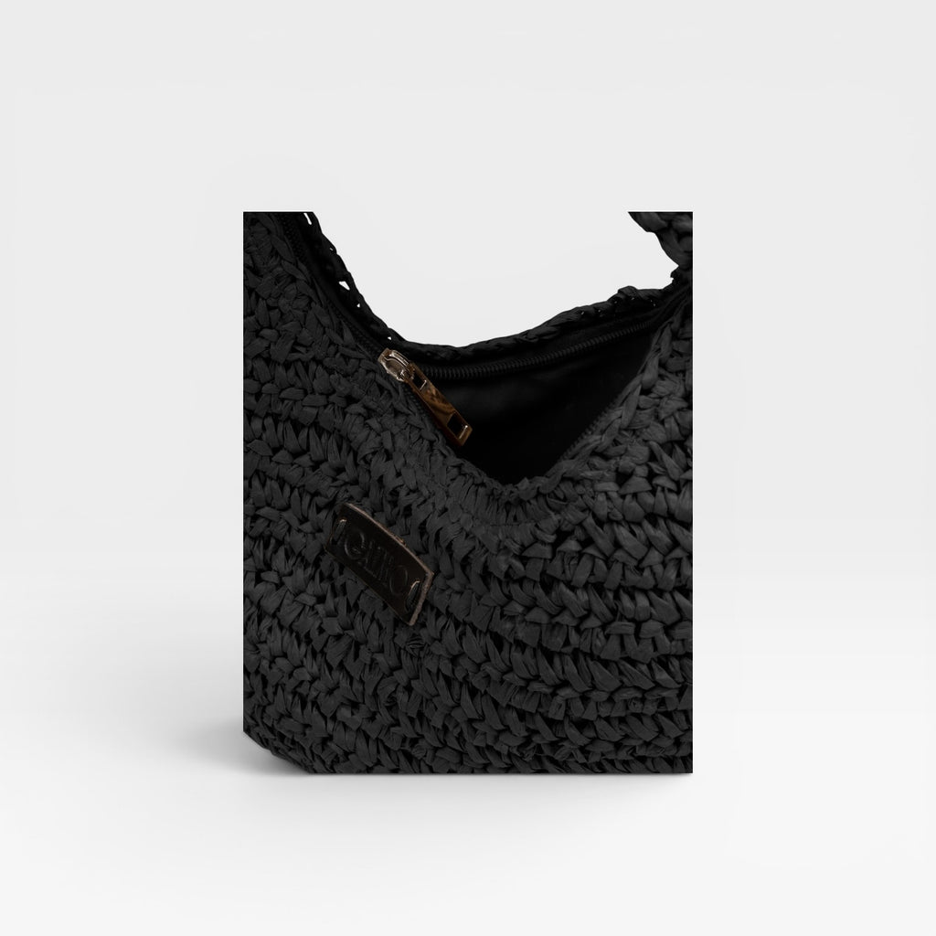 Bolso de mano redondo negro- Gaimo