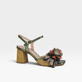 Sandalia verde flor  - Joni