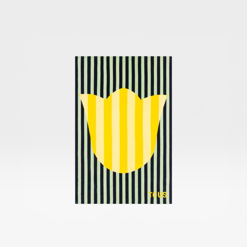Toalla de algodón amarillo stripes motifs - Tous